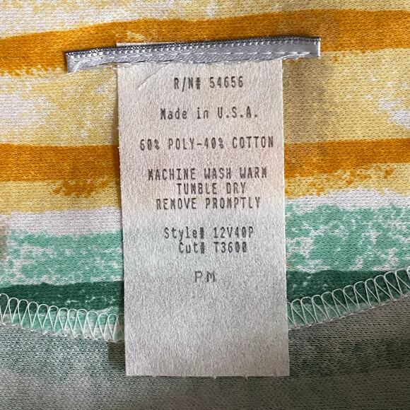 Vtg 80s 90s Two Potato Artsy A Line Midi Dress M Petite Sheer NOS Coastal Pastel - Picture 14 of 16